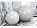 Decorative Set Of Two Carved And Polished Marble Orbs