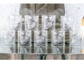 Fabulous Set Of Nine Moulded Glass Skull Tumblers