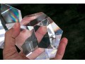 Two Fabulous Glass Faceted Sculptural Desk Ornaments