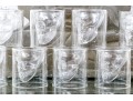 Fabulous Set Of Nine Moulded Glass Skull Tumblers