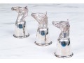 Three Italian Silver-plated Stirrup Cups, Incuding Fox, Boar & Horse 