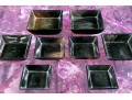 Two Sets Of Four Carved Horn Square Form Nesting Bowls