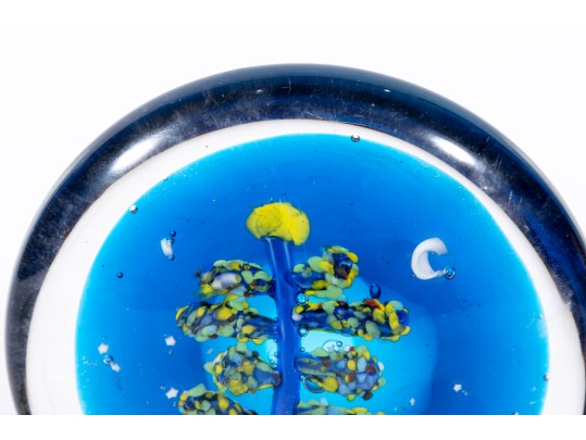 Six Vintage Art Glass Paperweights