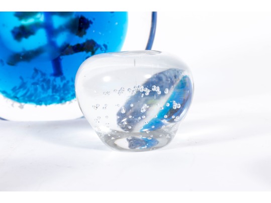 Six Vintage Art Glass Paperweights