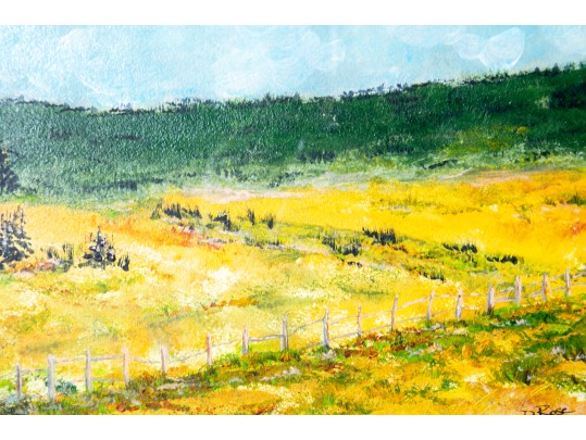 D. Rose Oil On Canvas Landscape Painting