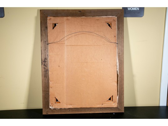 Antique Untitled Oil On Canvas Landscape Painting