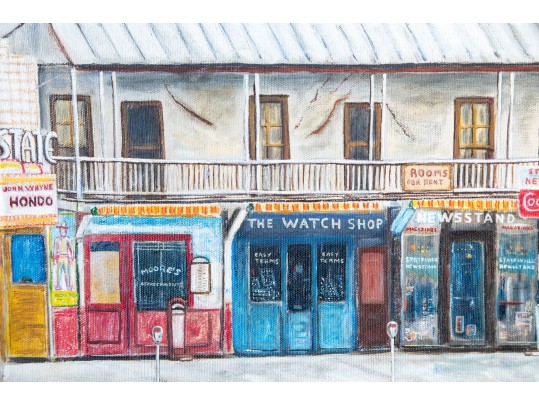 1953 George Perry Statesville North Carolina Pastel On Canvas Locale Painting