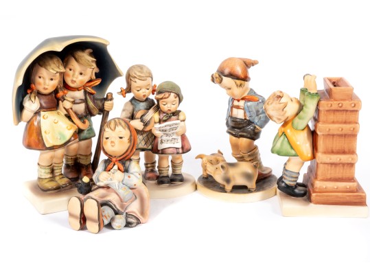Five Vintage Porcelain Geobel Hummel Figurines
