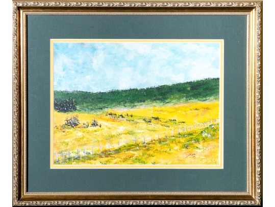 D. Rose Oil On Canvas Landscape Painting