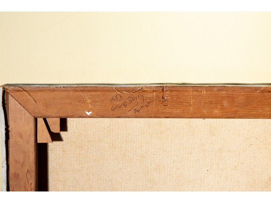 1953 George Perry Statesville North Carolina Pastel On Canvas Locale Painting