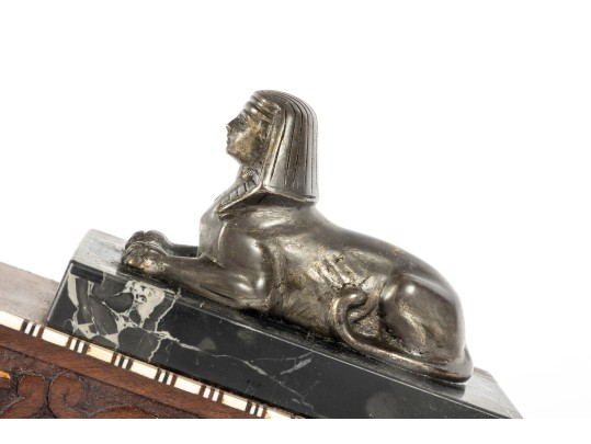 Brass Sphinx Wood & Marble Doorstop