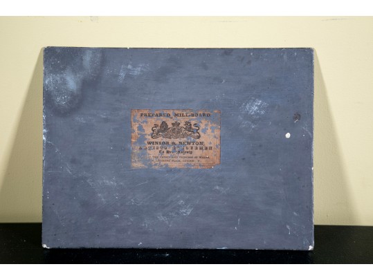 Early 20th Century Oil On Millboard Cathedral Painting