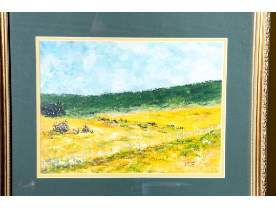 D. Rose Oil On Canvas Landscape Painting