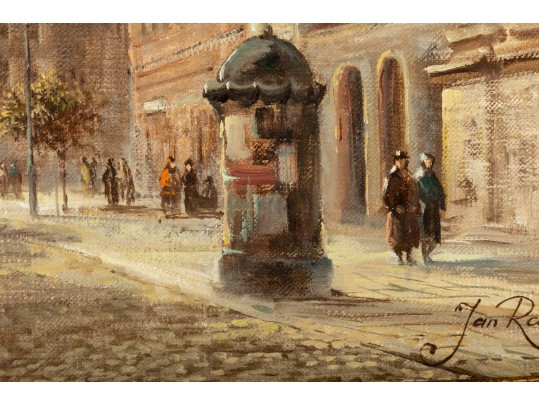 Jan Rawicz (Polish, 19th Century) Warsaw Oil On Canvas Landscape Painting 