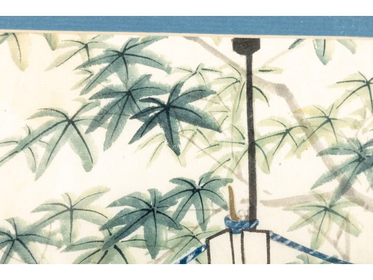 Untitled Oriental Watercolor On Rice Paper Art