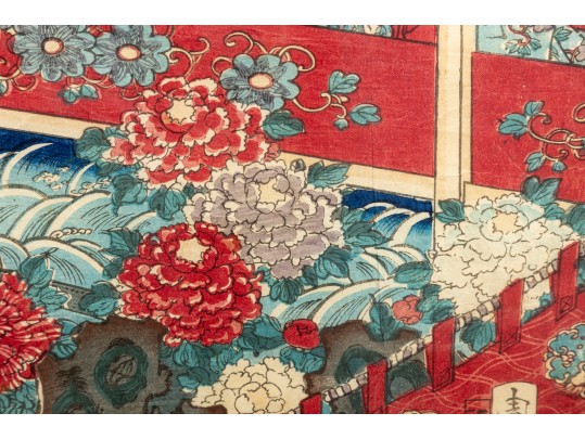 1890's Chikanobu Yoshu (Japanese, 1838 - 1912) Ukiyo-e Woodblock Print
