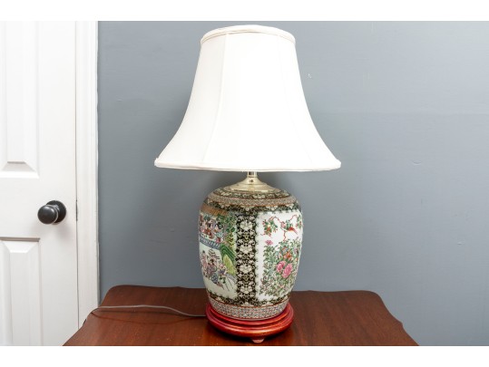 19th Century Chinese Famille Verte Table Lamp