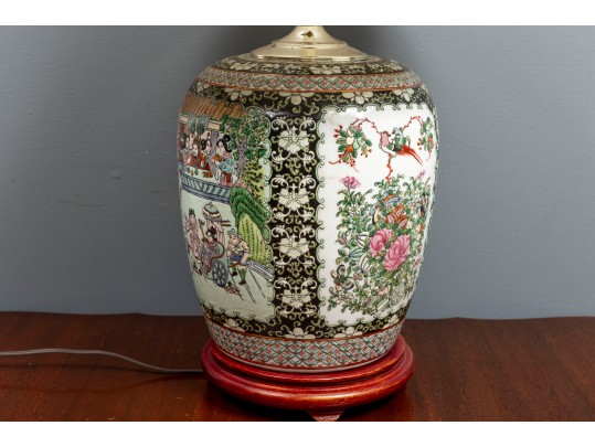 19th Century Chinese Famille Verte Table Lamp