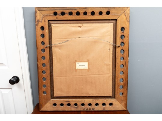 Ornate Chestnut Beveled Glass Wall Mirror