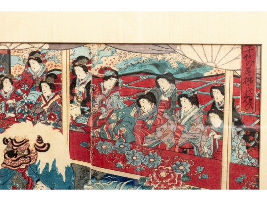 1890's Chikanobu Yoshu (Japanese, 1838 - 1912) Ukiyo-e Woodblock Print