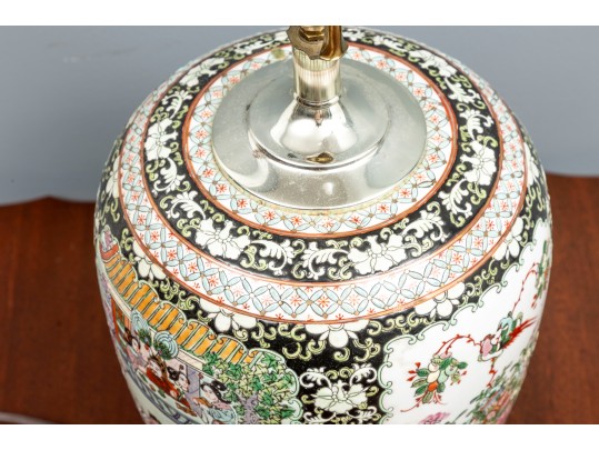 19th Century Chinese Famille Verte Table Lamp