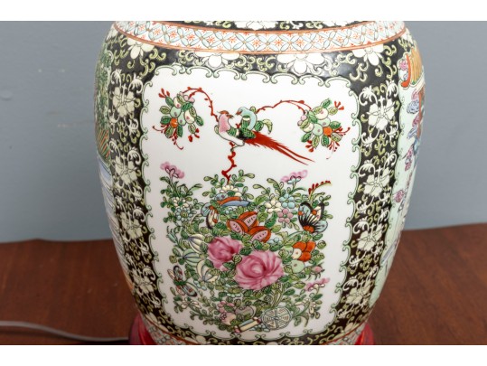 19th Century Chinese Famille Verte Table Lamp