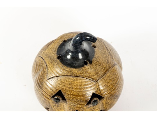 Signed Glazed Porcelain Jack-o'Lantern 