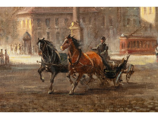 Jan Rawicz (Polish, 19th Century) Warsaw Oil On Canvas Landscape Painting 