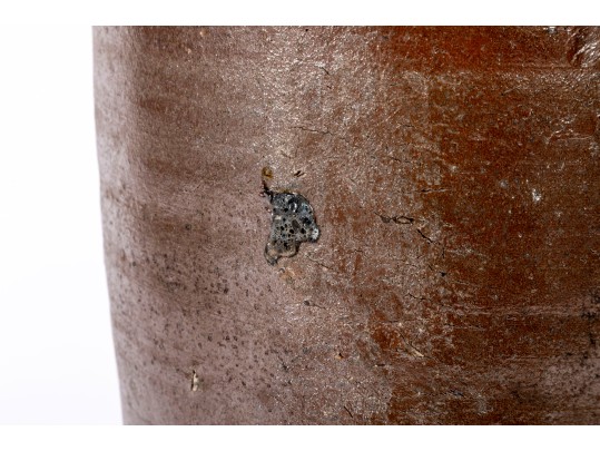 Cylindrical Alkaline Glazed Three Gallon Stoneware Jar