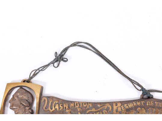 George Washington Brass Hatchet Plaque