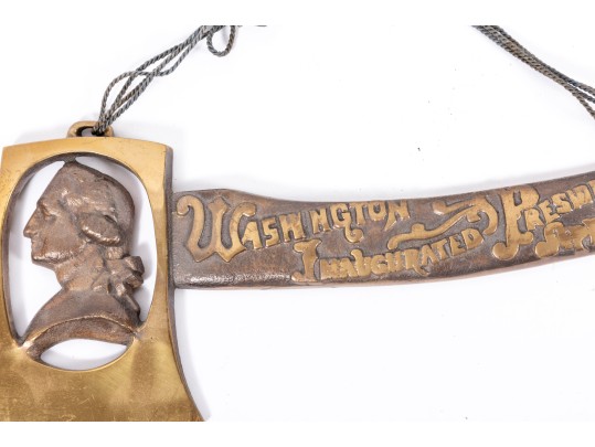 George Washington Brass Hatchet Plaque
