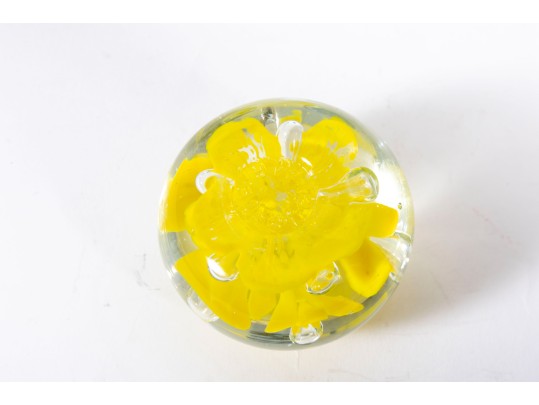 Six Vintage Art Glass Paperweights