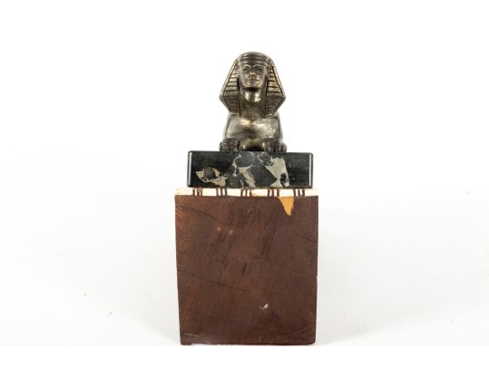 Brass Sphinx Wood & Marble Doorstop