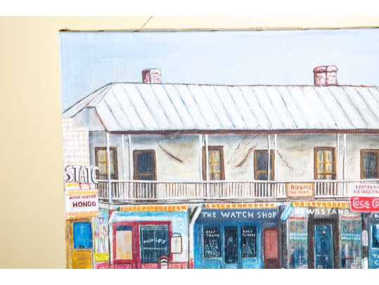 1953 George Perry Statesville North Carolina Pastel On Canvas Locale Painting