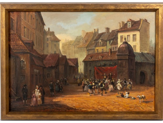 Jan Rawicz (Polish, 19th Century) Warsaw Oil On Canvas Landscape Painting 