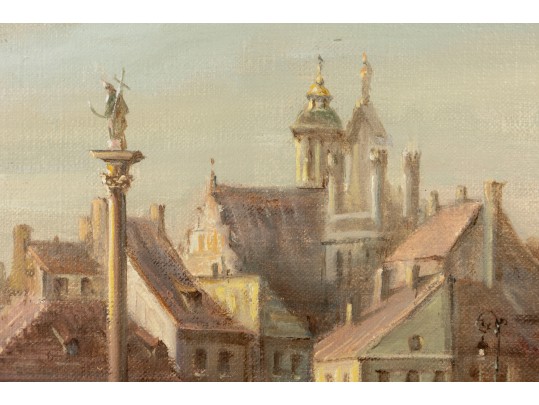 Jan Rawicz (Polish, 19th Century) Warsaw Oil On Canvas Landscape Painting 