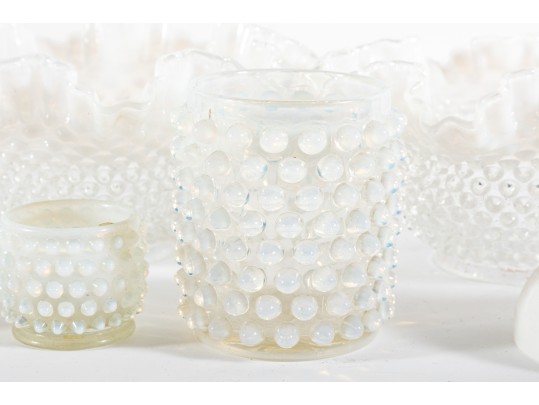 Vintage Opalescent White Hobnail & Milk Glass Items
