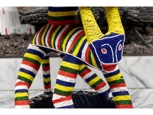 Bamileke People, Cameroon Beaded Wood Stool