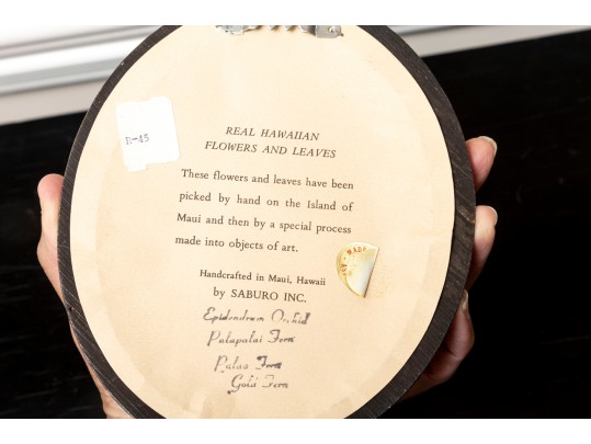 Saburo Incorporated Hawaiian Gold Tone Flower Art