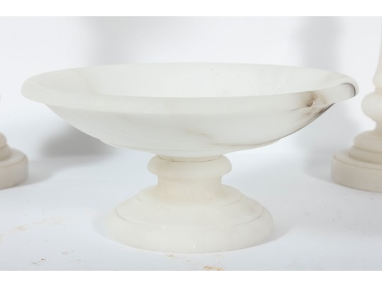 Marbled Stone Egg Capsule Lamps And Bowl