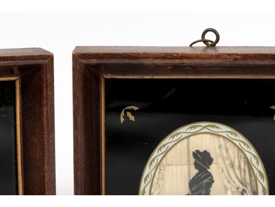 Pair Of Antique Silhouette Framed Prints