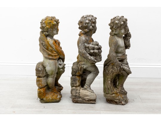 Three Putto Concrete Garden Statues 