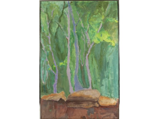 Jean Olds (American, 1917 - 2001) Oil On Board Landscape Painting