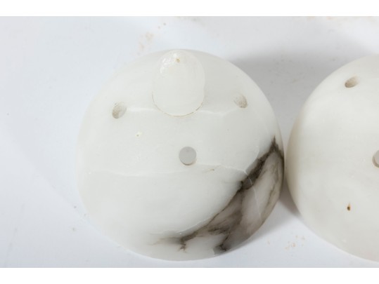 Marbled Stone Egg Capsule Lamps And Bowl