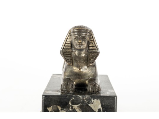 Brass Sphinx Wood & Marble Doorstop