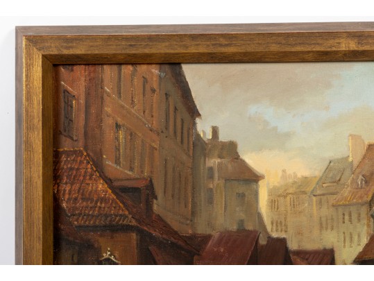 Jan Rawicz (Polish, 19th Century) Warsaw Oil On Canvas Landscape Painting 