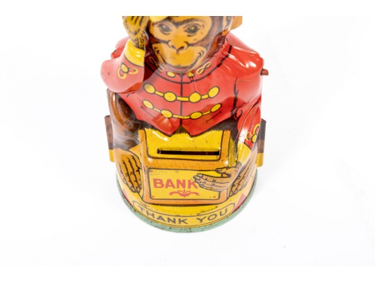 Vintage Chein Monkey Articulating Coin Bank