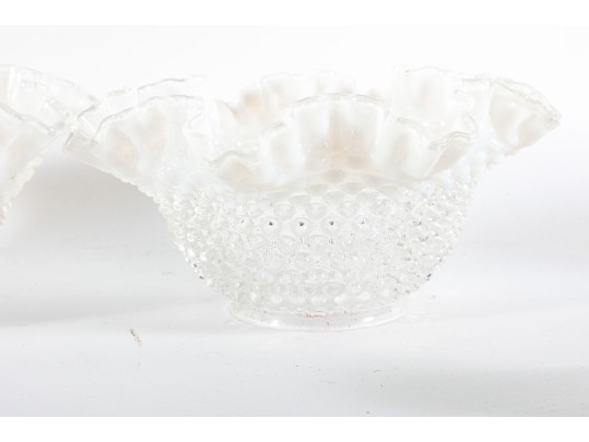 Vintage Opalescent White Hobnail & Milk Glass Items