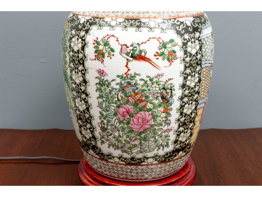 19th Century Chinese Famille Verte Table Lamp