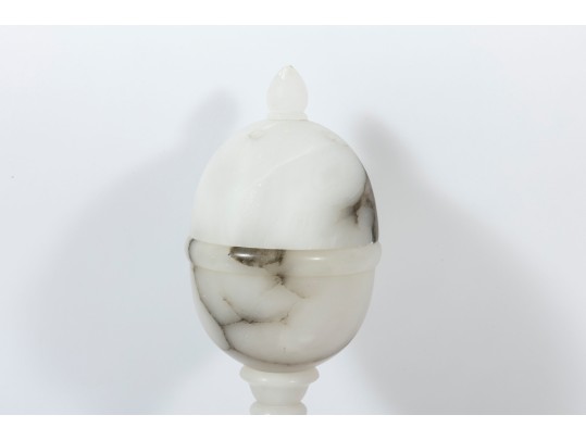 Marbled Stone Egg Capsule Lamps And Bowl